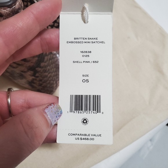Tory Burch Britten Snake Embossed Mini Satchel - Picture 6 of 11